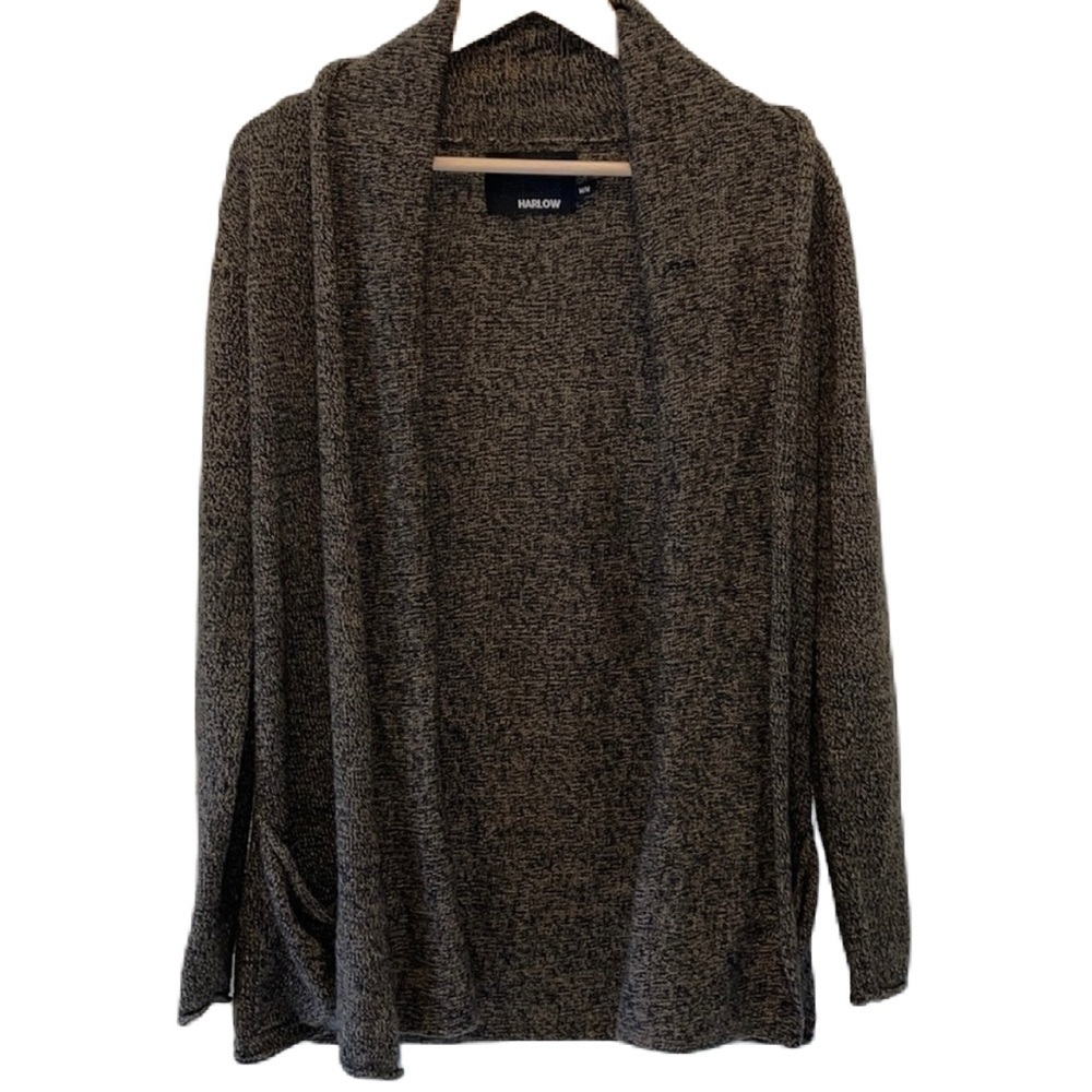 SzM Harlow Black/Brown mottled open front Cardigan VGUC